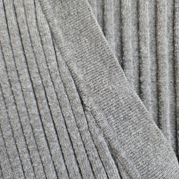 Lands' End Gray Ribbed Cardigan - Picture 4 of 5